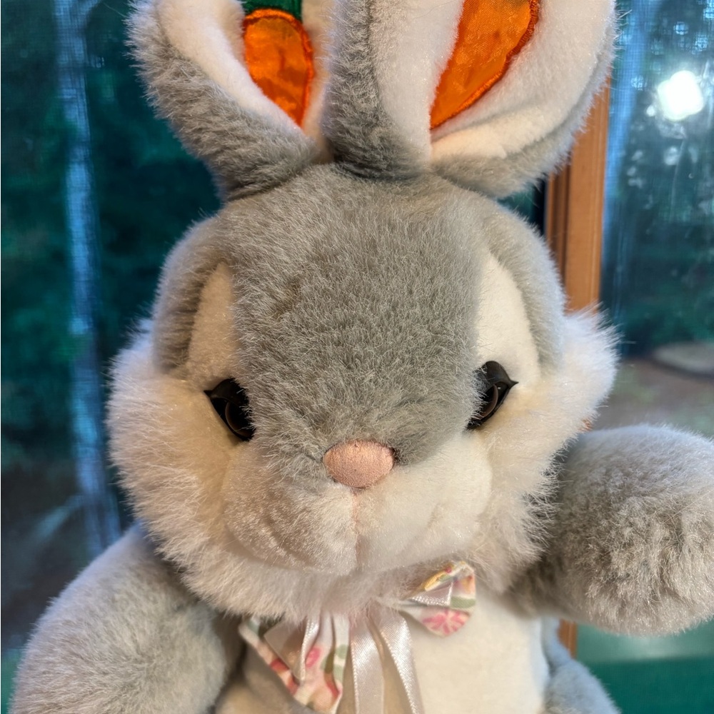 Vintage Gray Bunny Plush - Picture 2 of 9